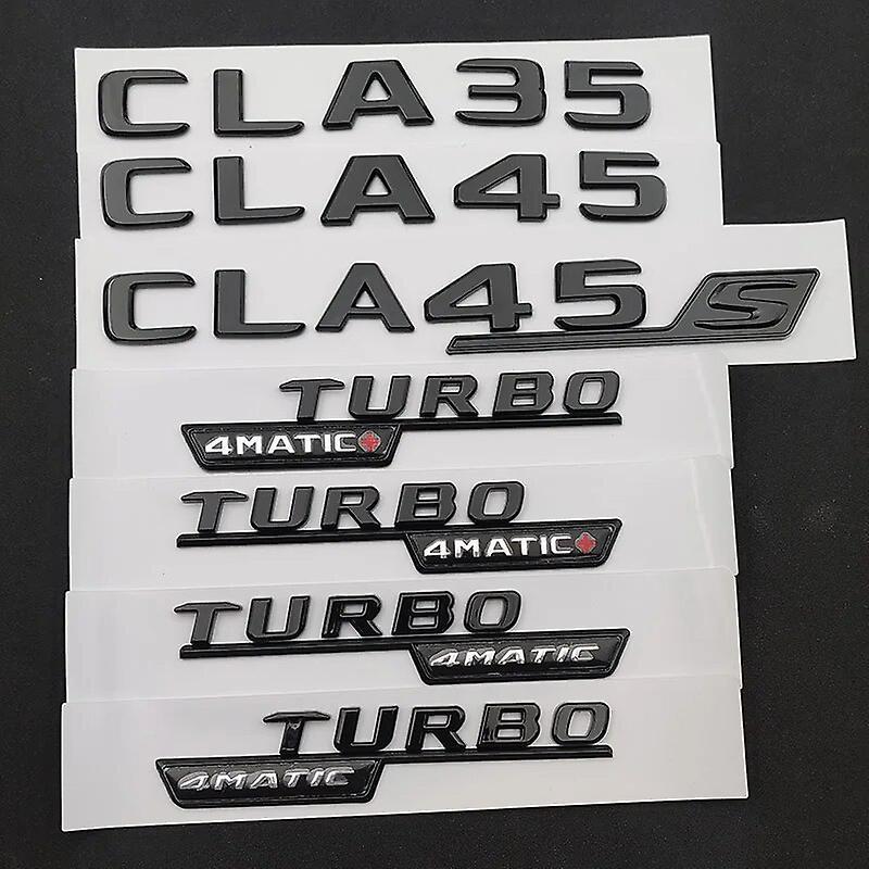 Hikig 3d Abs Black Logo Cla35 Cla45s Amg Emblem Turbo 4matic Sticker Car Trunk Badge For Mercedes Benz Amg W117 C117 C118 Accessories Glossy Black