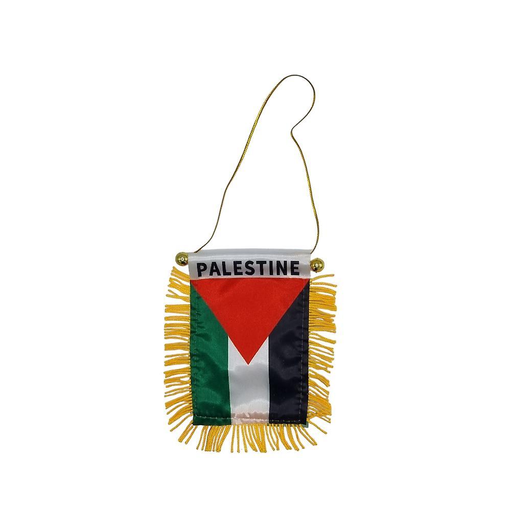 Hiprock Palestine Hanging Flag Car Rearview Mirror with Suction Cup