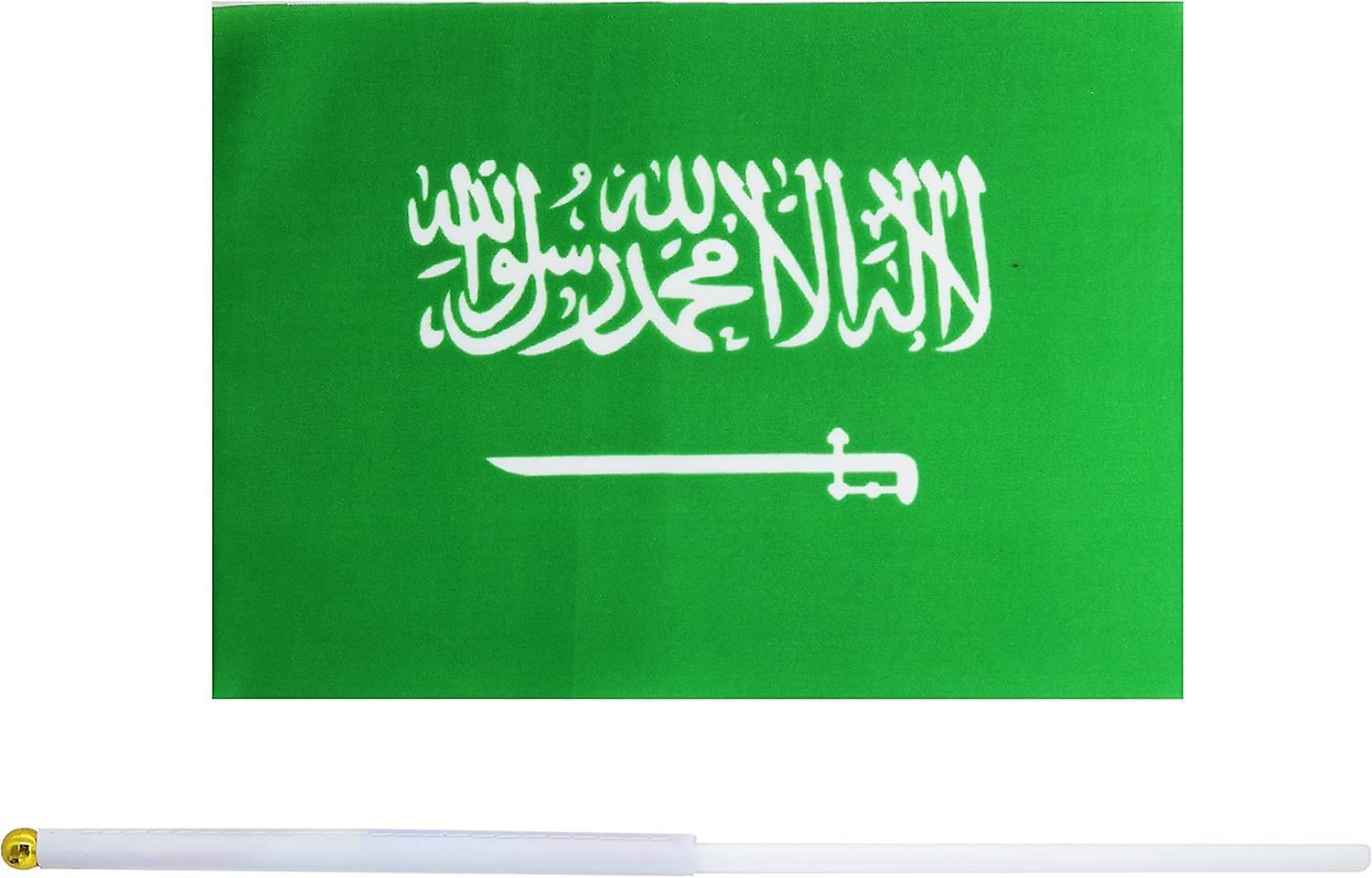 Bean 50 Pack Hand Held Small Mini Flag Saudi Arabia Flag Stick Flag Round Top National Country Flags,Party Decorations Supplies For Parades,World C...