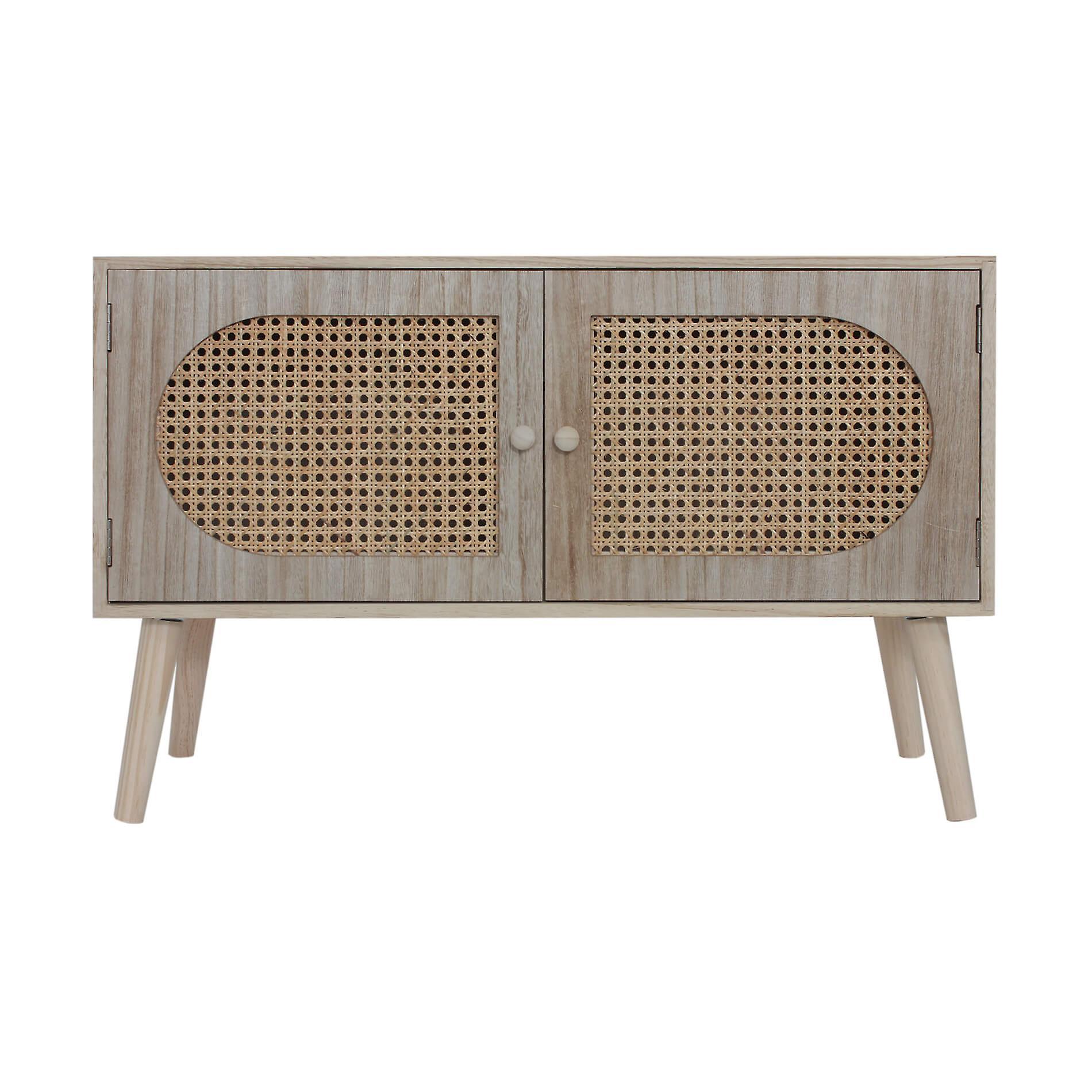 Mobili Rebecca Rebecca Mobili Scandinavian Furniture Sideboard with 2 Doors in Brown Wood