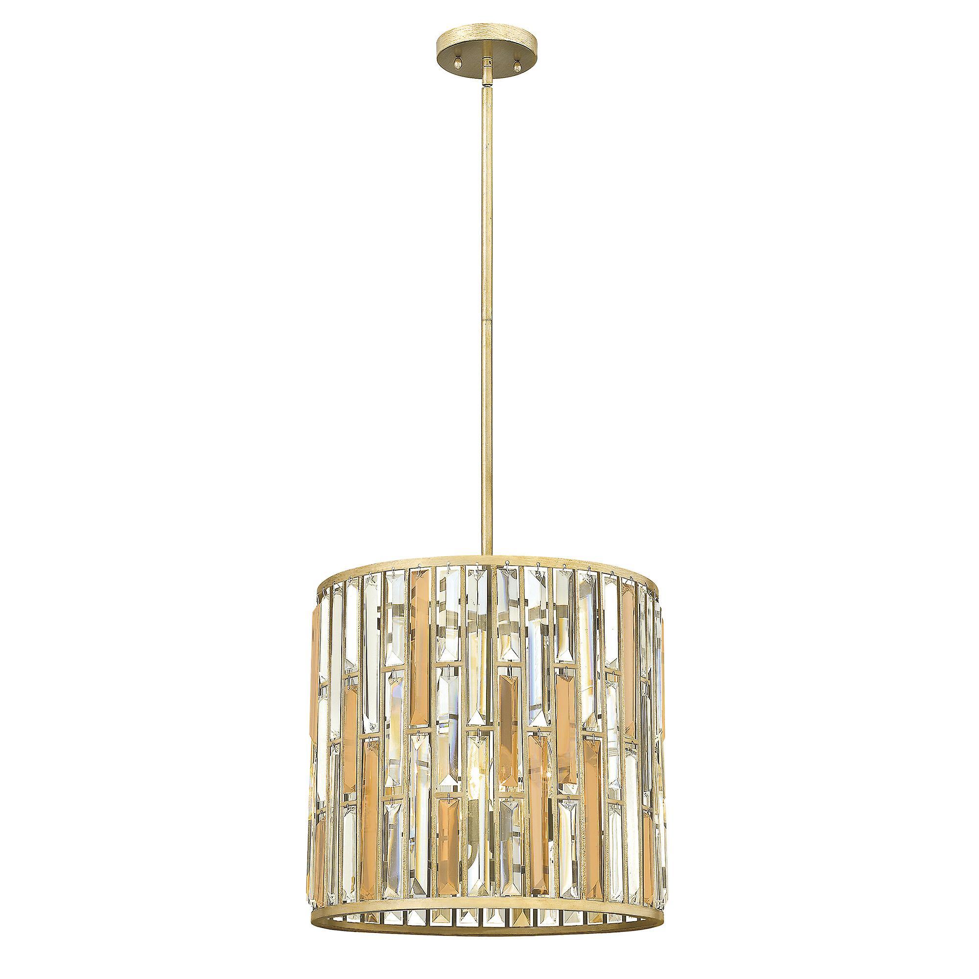 Gemma 3 Light Ceiling Pendant Silver Leaf E14