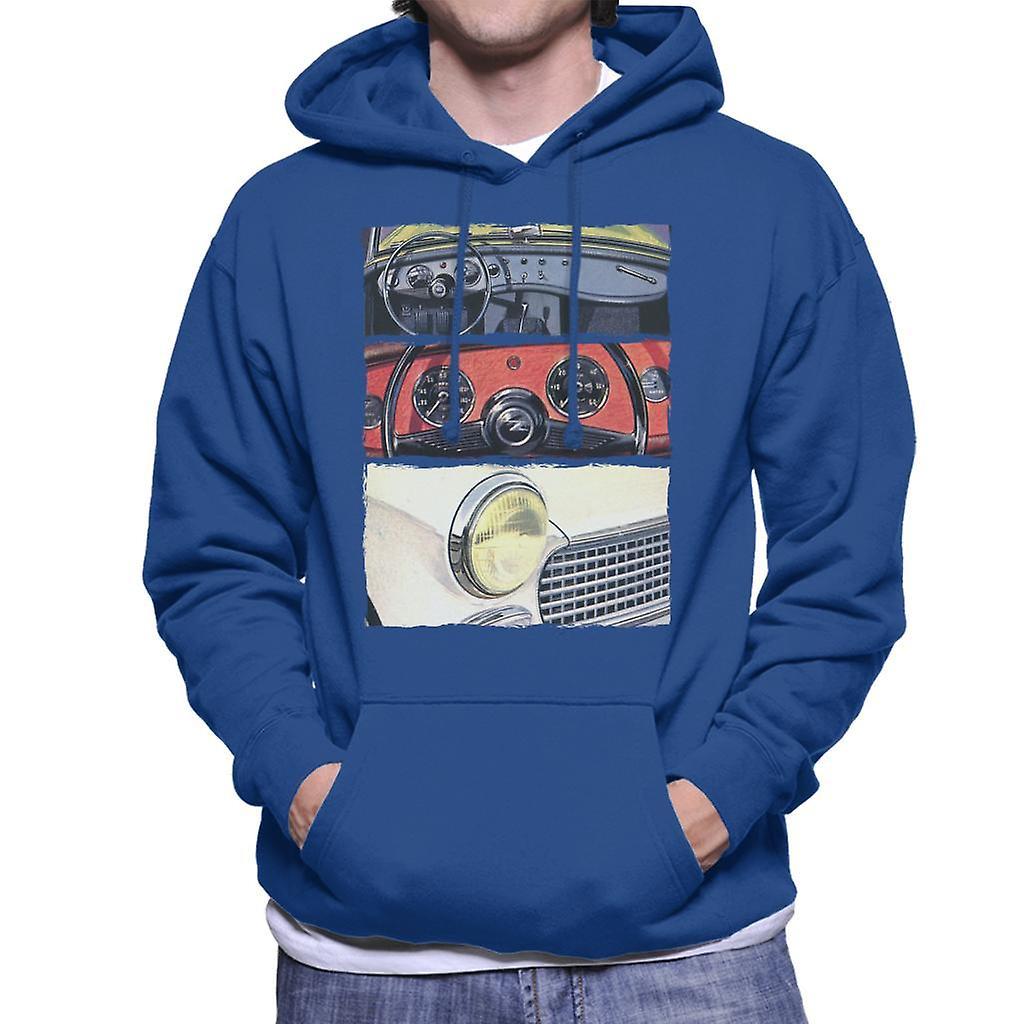 Austin Healey Montage British Motor Heritage Men's Hooded Sweatshirt Royal Blue XX-Large