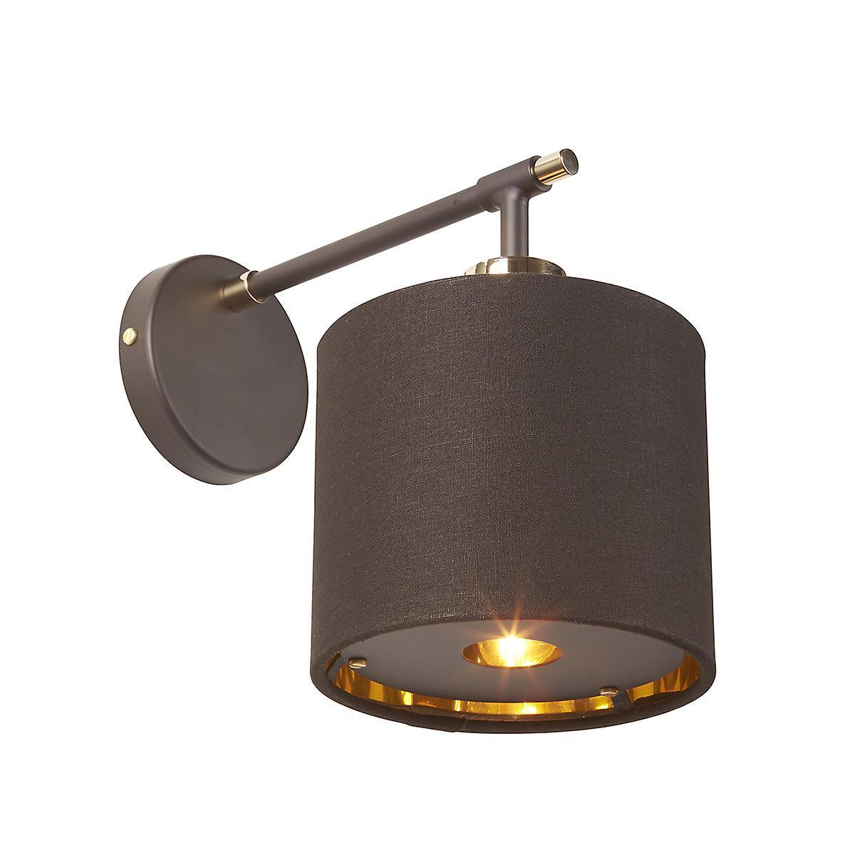 Balance 1 Light Indoor Dome Wall Light Brown Polished Brass E27