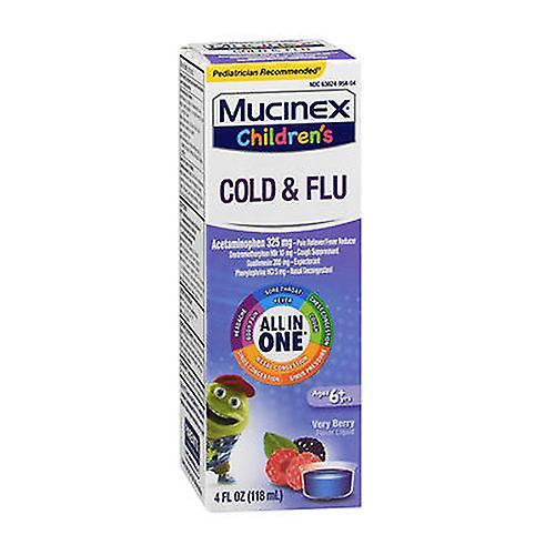 Mucinex Childrens Cold Cough Sore Throat Liquid, Mixed Berry 4 oz (Pack of 1)