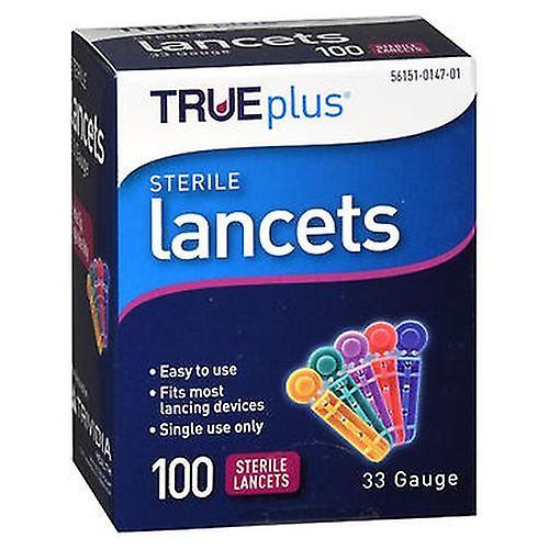 Trueplus  Sterile Lancets 33 Gauge, Count of 100 (Pack of 1)