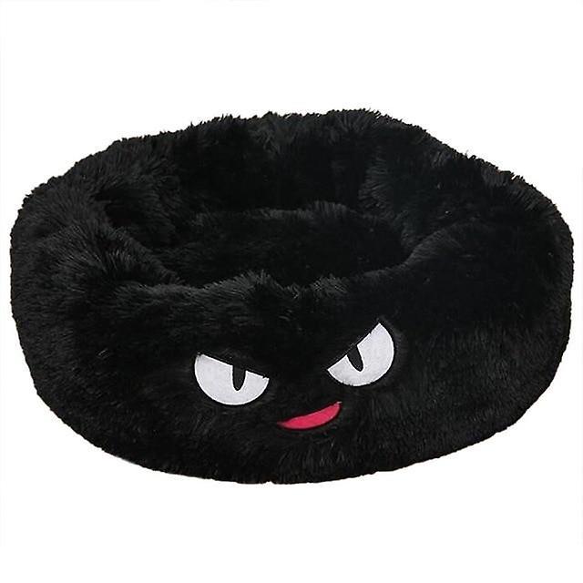 Slowmoose Super Soft Round, Washable Basket- Dog Bed Black Cartoon XXXL 100CM