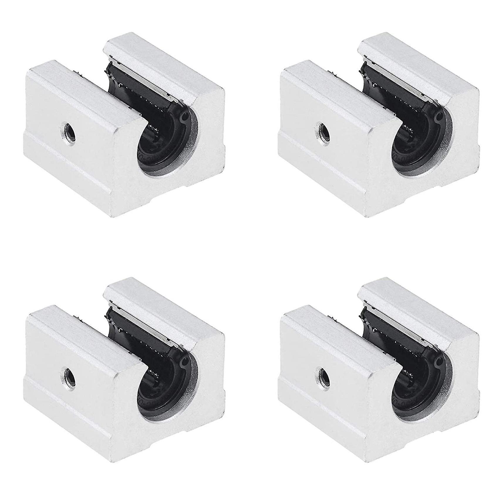 Unbrand 4 Pcs Sbr20uu Linear Ball Bearing Slide Block For Sbr20 Linear Rail Guide