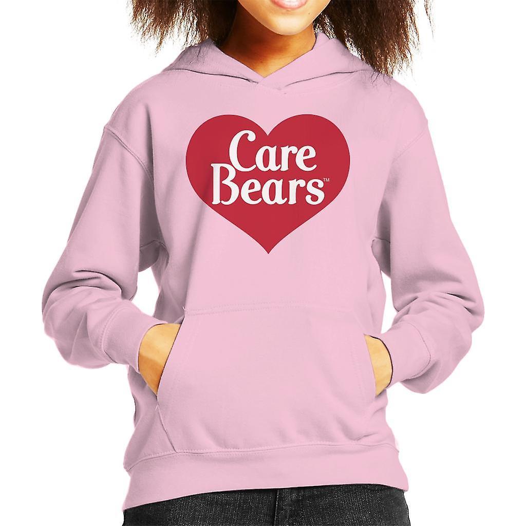 Care Bears Love Heart Logo Kid's Hooded Sweatshirt Light Pink X-Large (12-13 yrs)