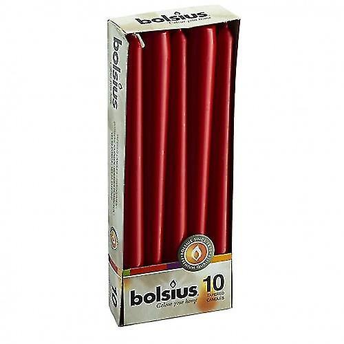 Bolsius Tapered Candles (Pack of 10) Red One Size