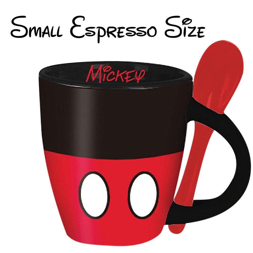 Disney Mickey Mouse Espresso Cup With Spoon Black