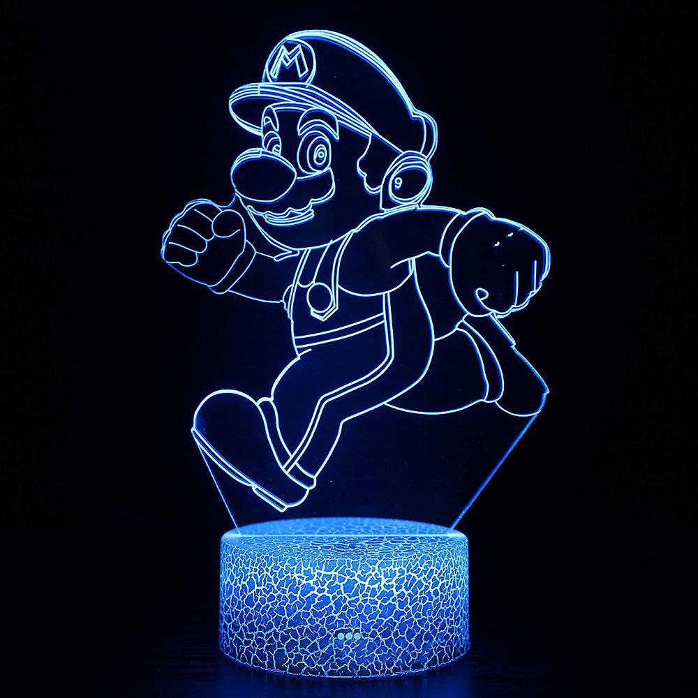 Vicbuy Led Super Mario Bros Lamp 3d Night Light With 7 Colors Changing Touch Control, Room Nightlight Decoration D