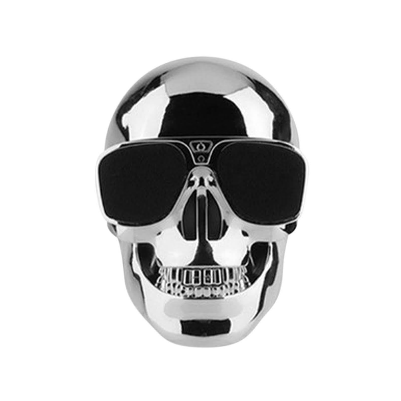 Flye Portable Skeleton Skull Bluetooth Wireless Speaker 15w Bt4.0 Fm Radio Halloween Wireless Speaker Silver