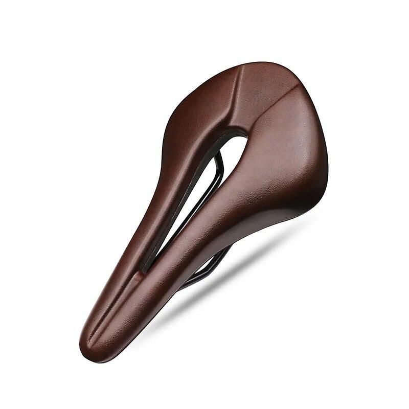 Bicaco Bicycle Saddle Breathable Hollow Design Pu Leather Soft Comfortable Seat Mtb Mountain Road Bike One-piece Cushion Cycling Parts Brown