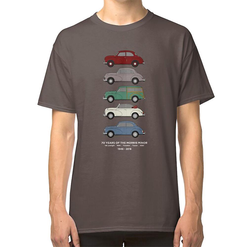 RockShark Morris Minor 70th Anniversary Classic Car Collection Artwork T-shirt black L