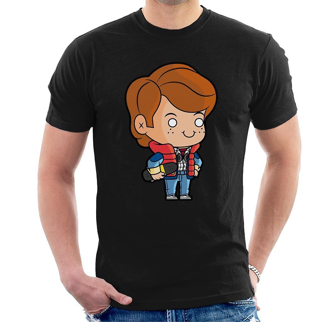 Back to the Future Marty Mcfly Kawaii Men's T-Shirt Black X-Large