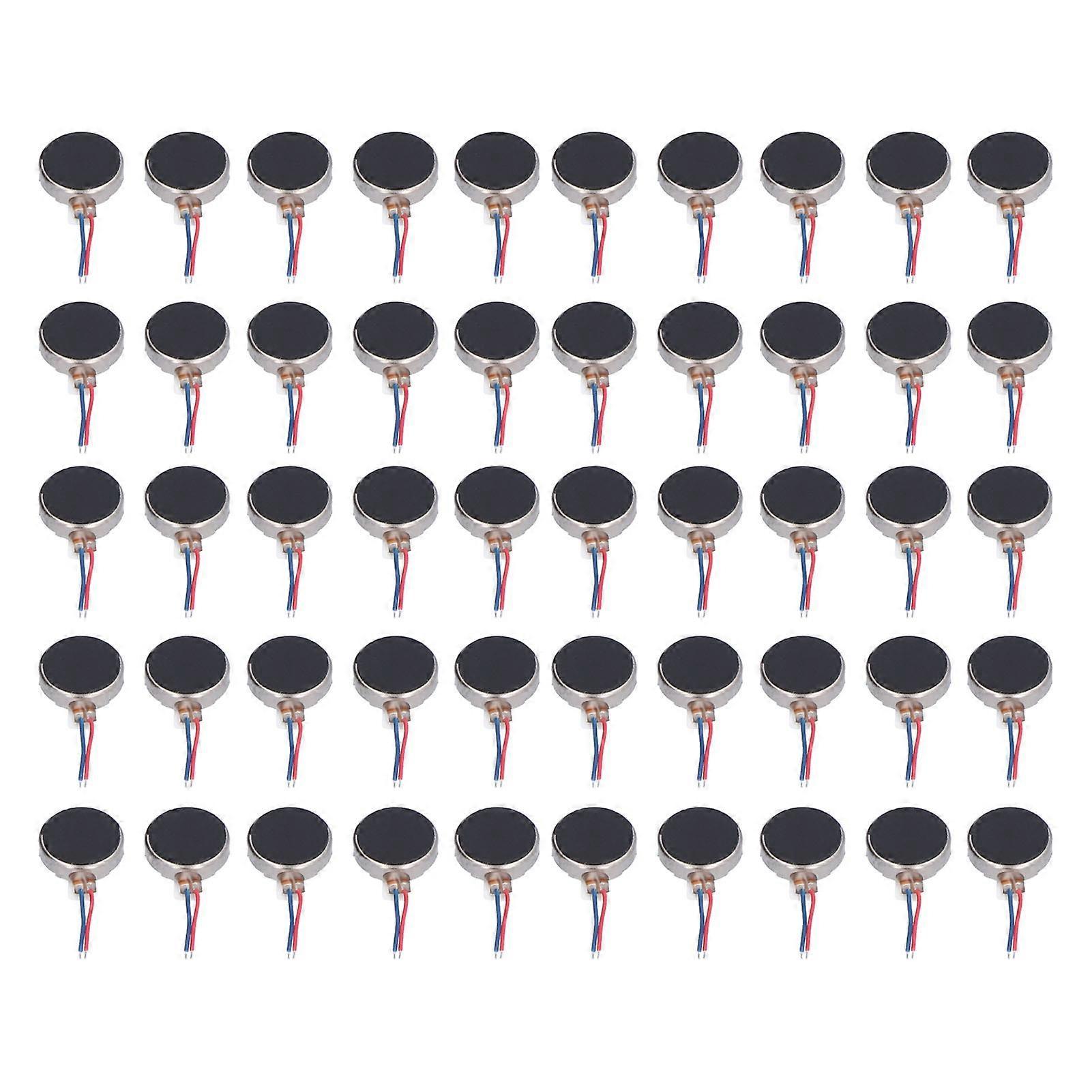 Pcpc 50Pcs Mini Vibration Motors DC 3V 10x2.7mm Anti Interference Small Lightweight Low Noise Micro Vibrating Motor