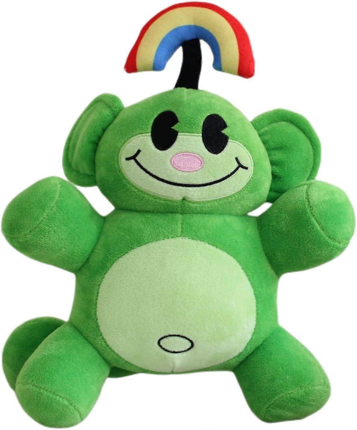 Ubiuo Rainbow Monkey Plush,12" KND Rainbow Monkey Plushies Peluches Stuffed Animal Doll Toys,Kids Birthday Party Favor Preferred Gift (Green)