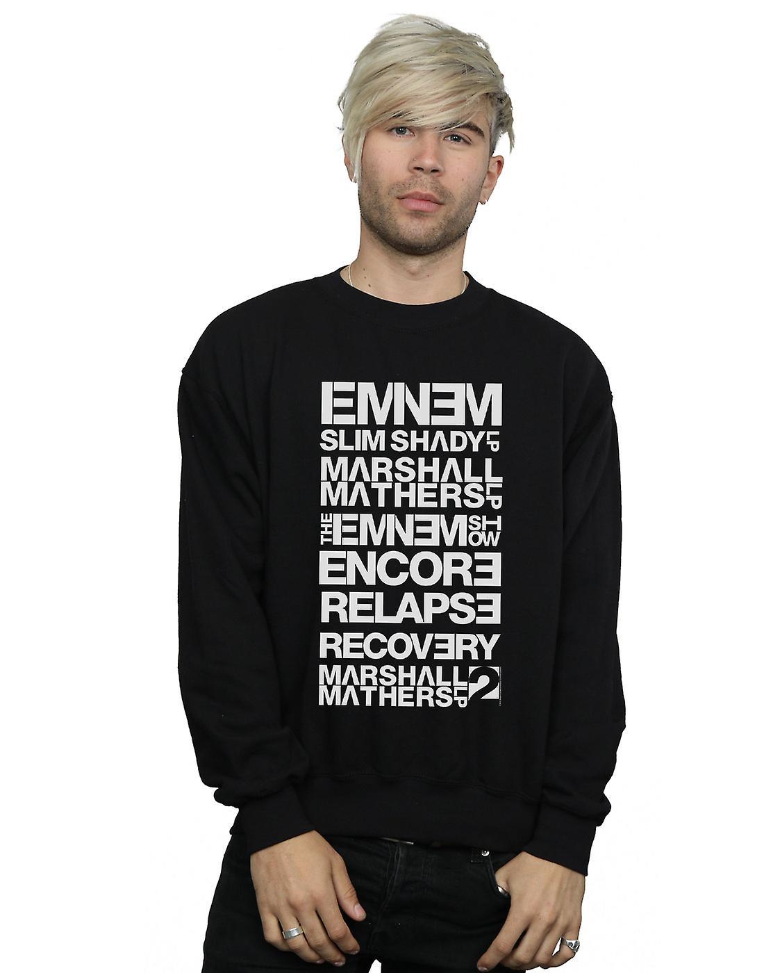 Absolute Cult Eminem Men's Slim Shady Album Titles Sweatshirt Black Large