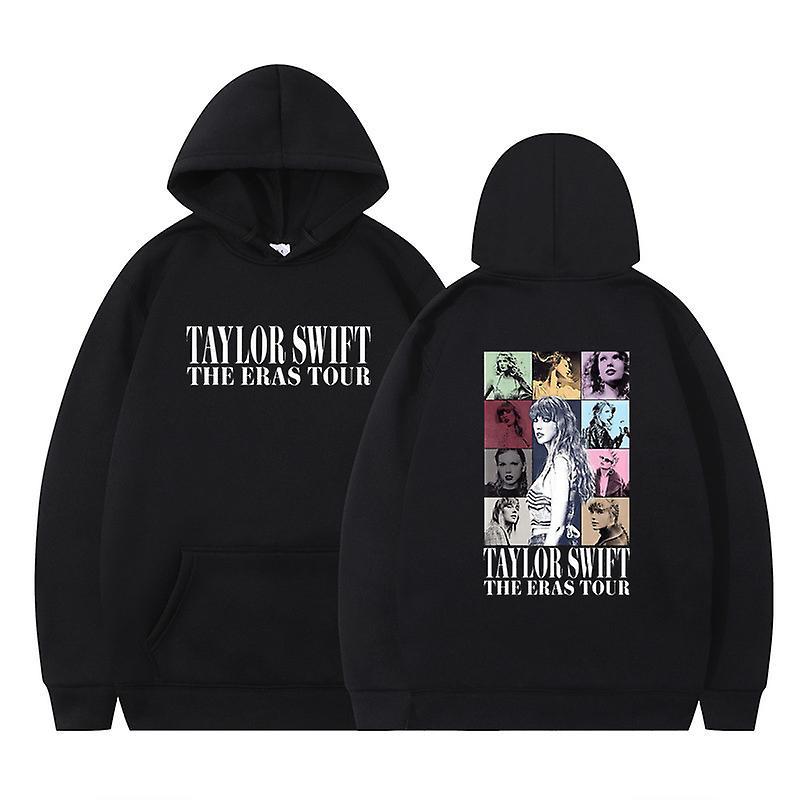 Santic Taylor Swift The Best Tour Fans Printed Hoodie Long Sleeve Hooded Sweatshirt Pullover Jumper Tops Collection Gift Black M