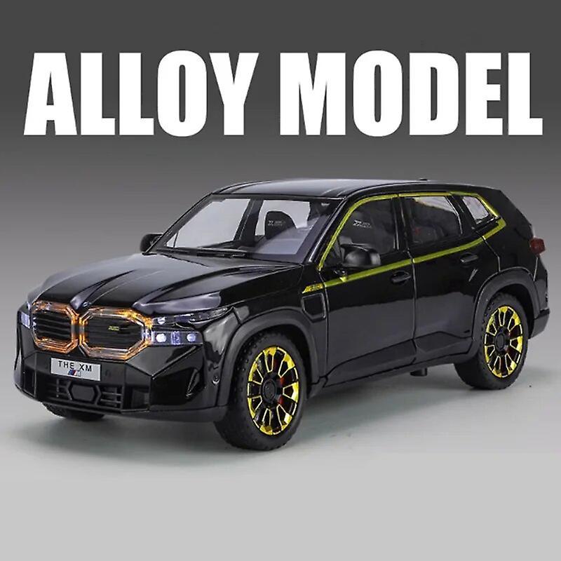 Aintier 1:24 BMW XM SUV Alloy Sports Car Model Diecast Metal Car Vehicles Model Simulation Sound and Light Collection Childrens Toy Gift Black