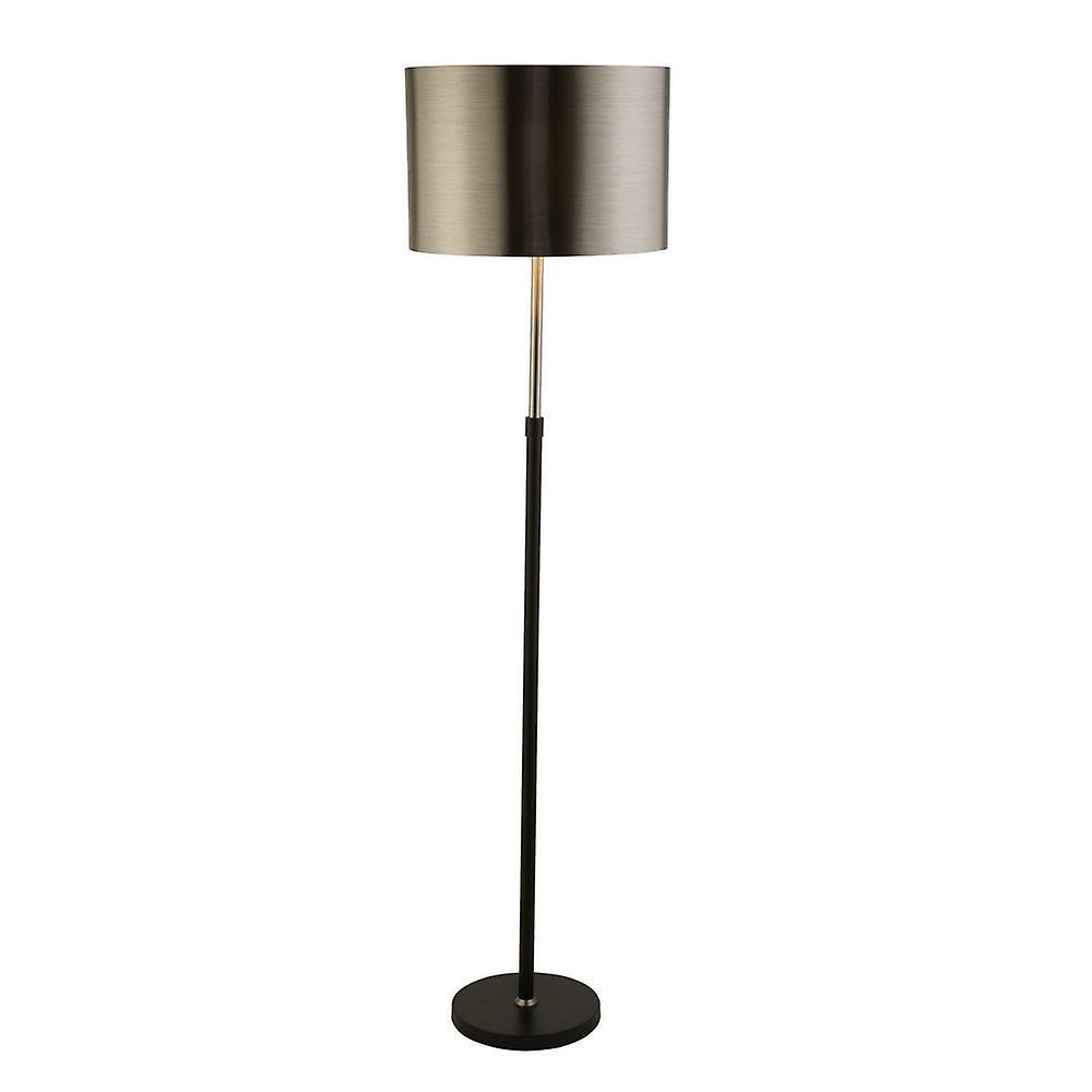 Searchlight Lighting Floor Lamp Black, Chrome with Brushed Black Chrome Shade