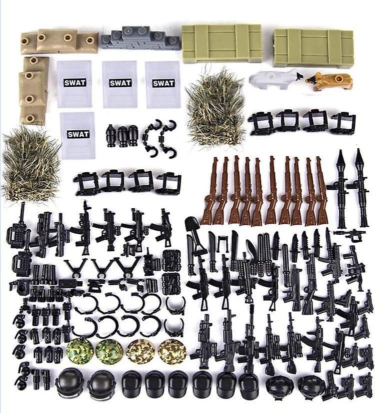 YM Studio 267 Piece Swat Tactical Unit Weapons Pack for Building Blocks