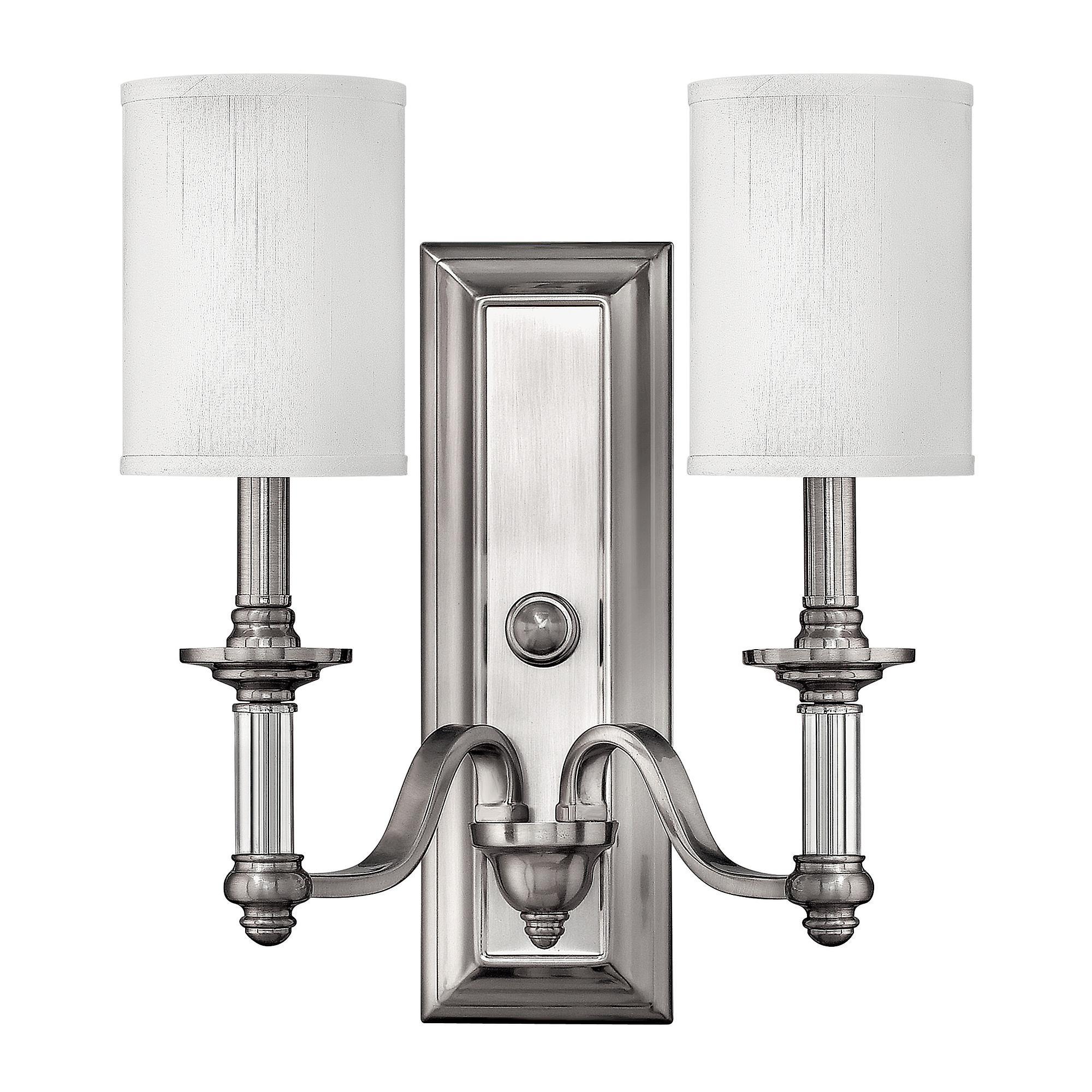 Sussex 2 Light Indoor Wall Light Brushed Nickel E14