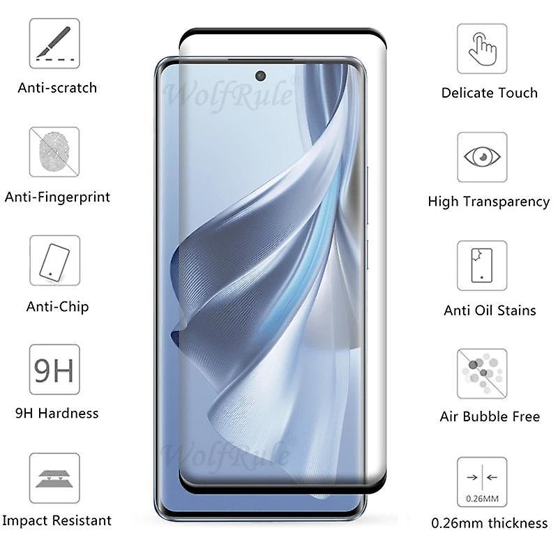 Jusch For OPPO Reno 10 5G Tempered Glass Full Cover Curved 9H HD Screen Protector