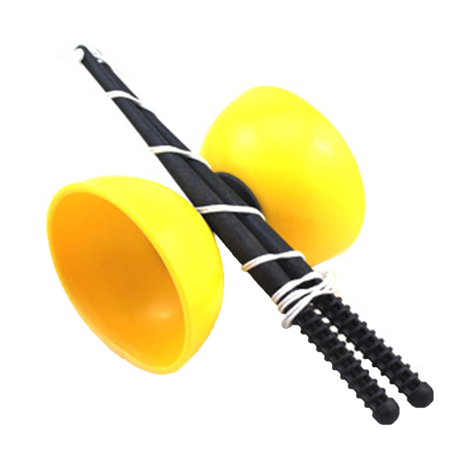 Haloppe Juggling Diabolo Funny 3 Bearing Clutch Metal Sticks Chinese YOYO String Bag Toys for Kids Yellow