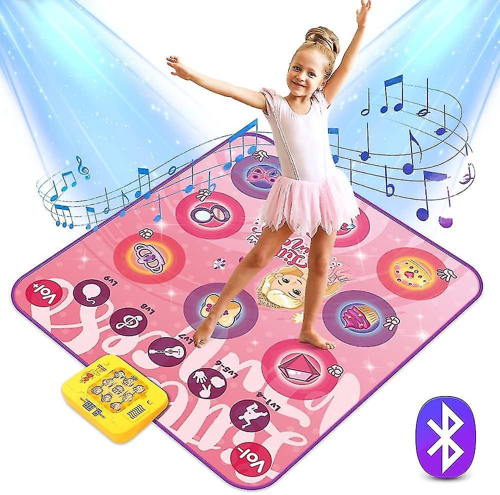 Sunset Dance Mat, Dance Game Toy Gift For 3-12 Year Old Kids Girls Boys, Dance Pad With Wireless Bluetooth,9 Challenge Game Modes, Double Pk Mode,b...