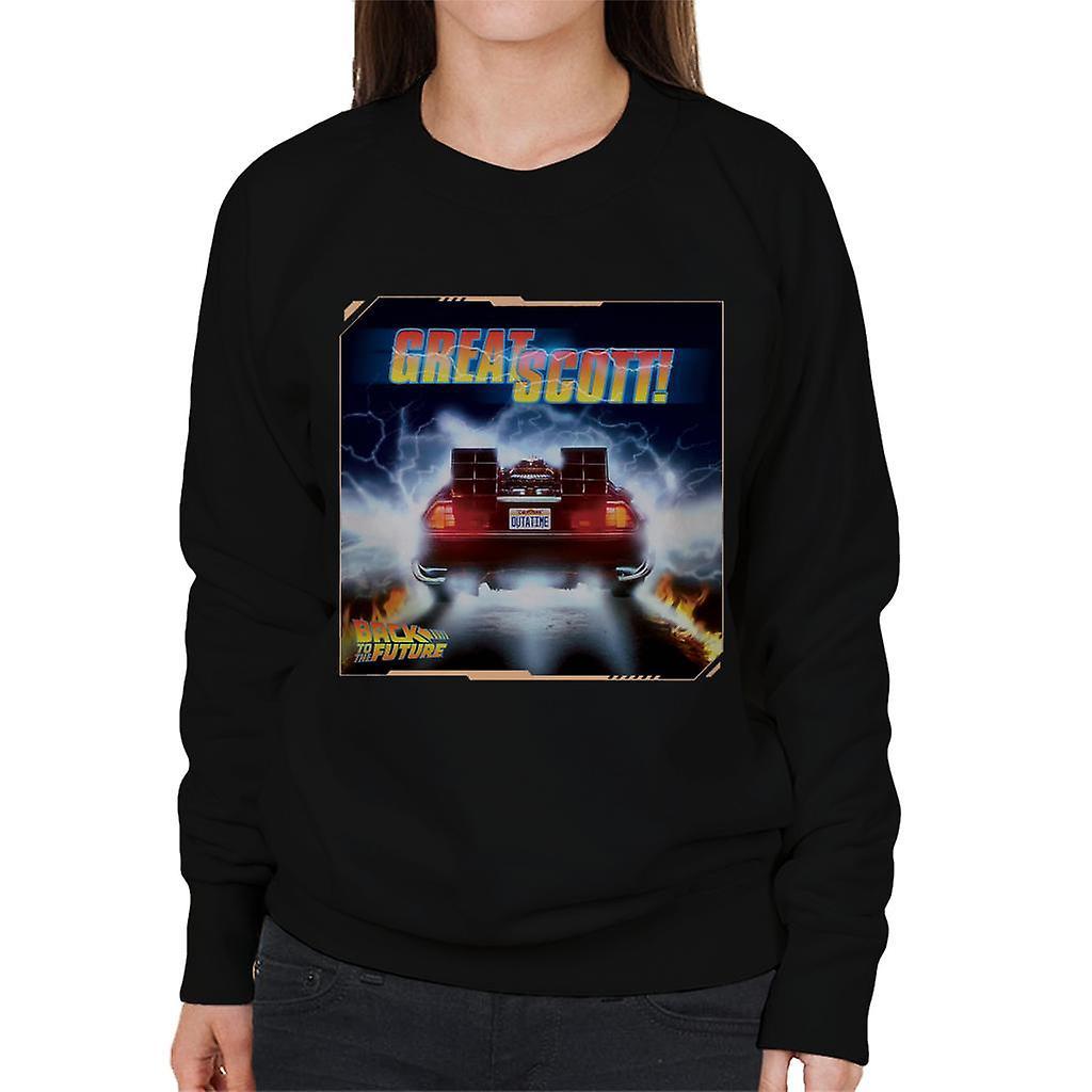 Back to the Future Delorean Great Scott Women's Sweatshirt Black Medium