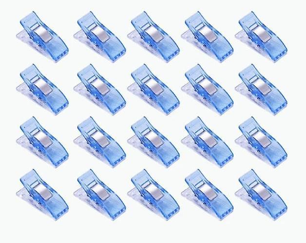 Slowmoose Multicolor Clips, Fabric Clamps Patchwork, Hemming Sewing Tools 20pcs Blue