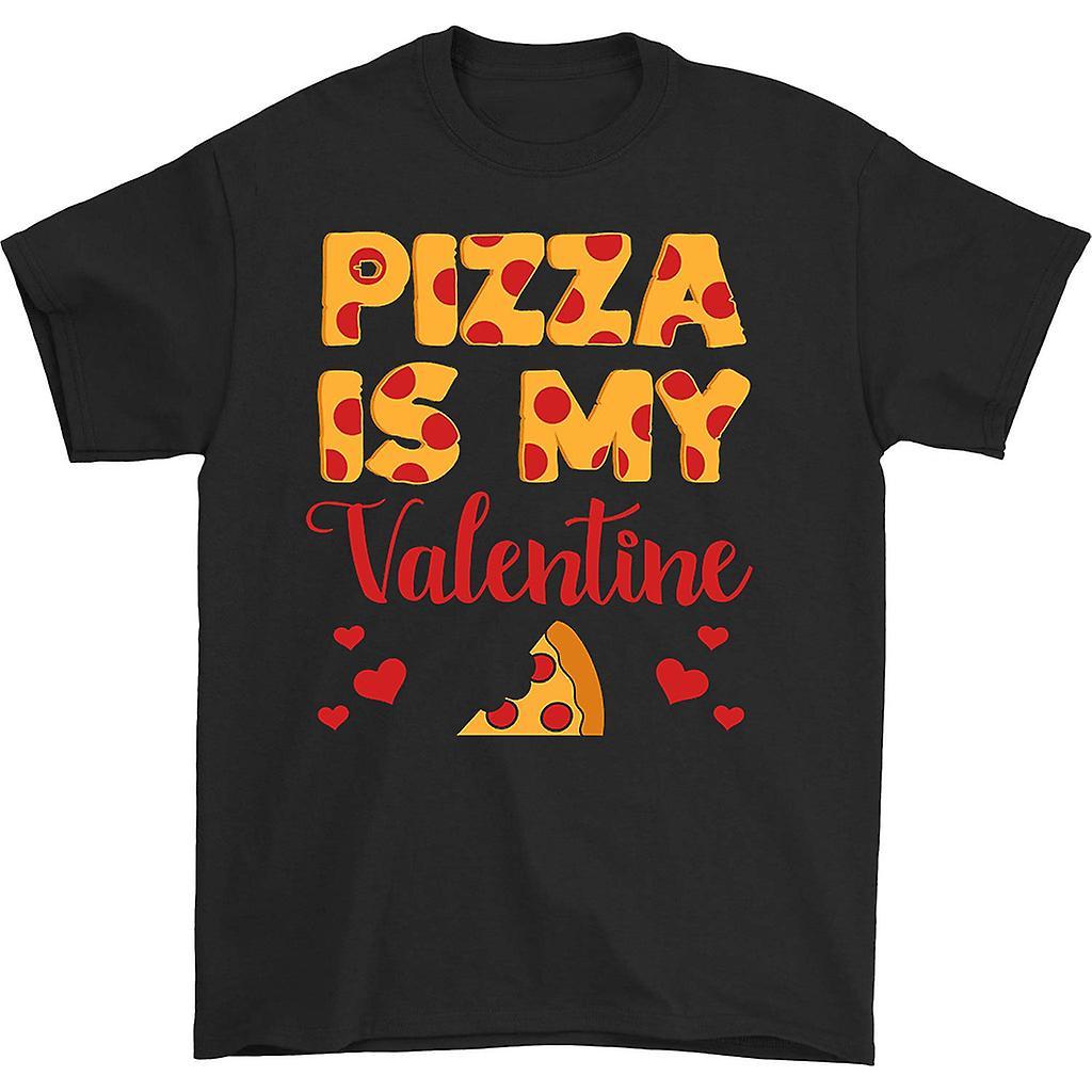 HISHARK Pizza is my valentine t-shirt Black M