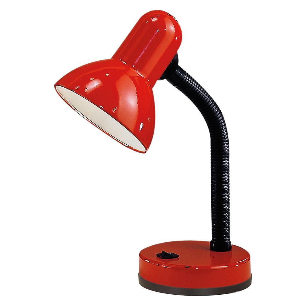 Eglo Lighting Basic 1 Light Modern Adjustable Task Table Lamp Red with Switch, E27