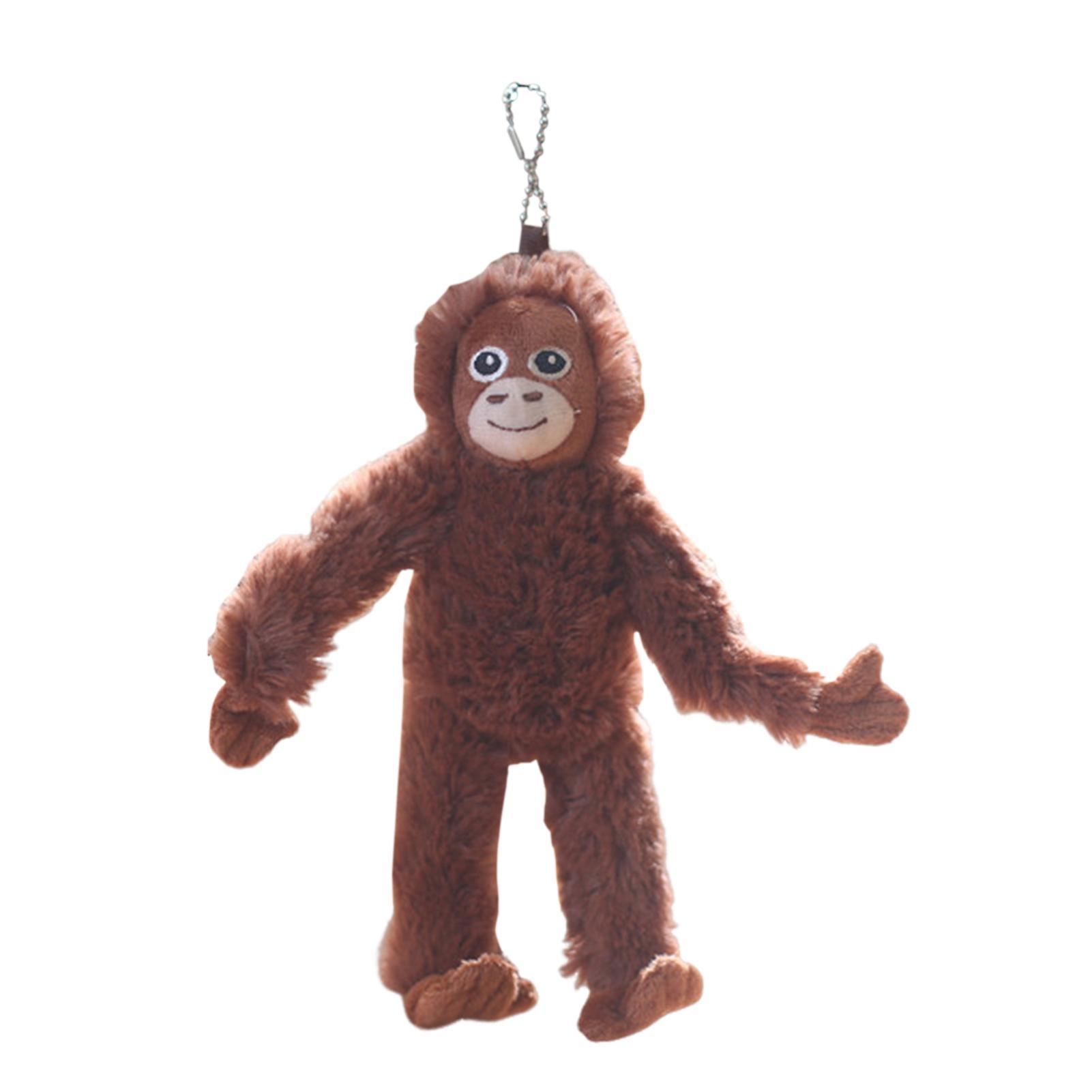 Hopeup Monkey Plush Doll Pendant Soft Cotton Stuffed Animal Cartoon Doll Keychain Pendant Cute Posture Long Arm Leg Monkey Doll Plushie Backpack De...