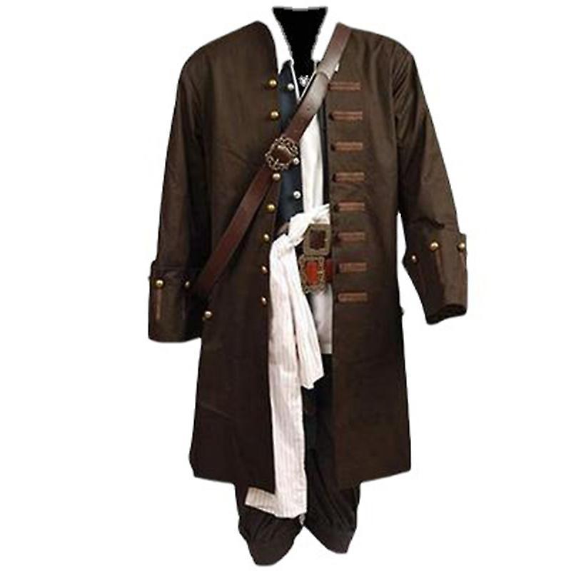 Yesfit Mens Pirate Costume, Adult Pirate Costume For Men brown/ivory/gray M