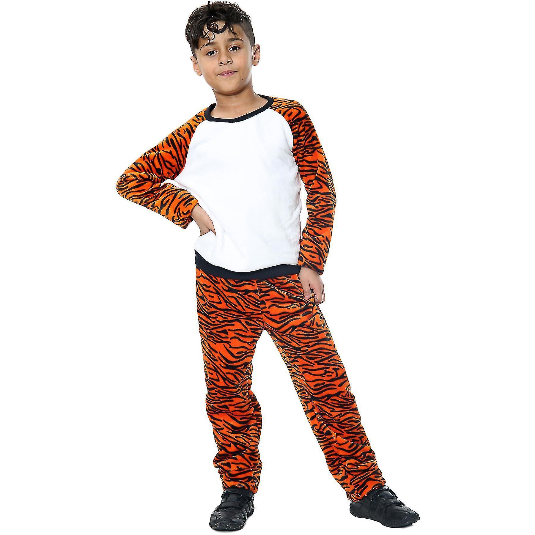 Hcankcan Kids Unisex Extra Soft Pyjamas Set Tiger 5-6 Years