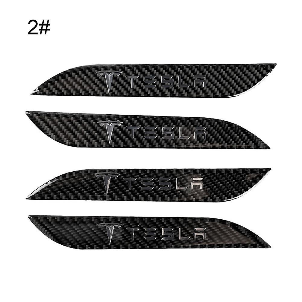 Monnadu 4Pcs Carbon Fiber Car Door Handle Self-adhesive Sticker Decor for Tesla Model S 2#