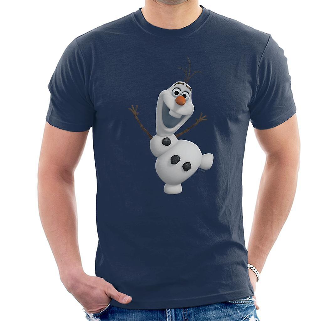 Disney Frozen Olaf Super Excited Men's T-Shirt Navy Blue Medium