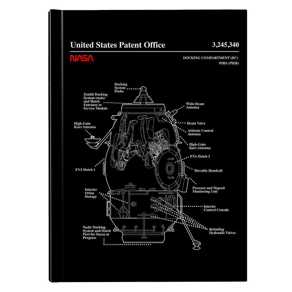 NASA Russian Docking Compartment Blueprint Hardback Journal Black 13 x 18.5 cm