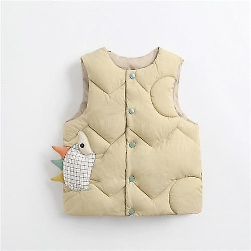 Slowmoose Baby Winter Clothes, Waistcoat Vest With Soft Sleeveless Biege 4T