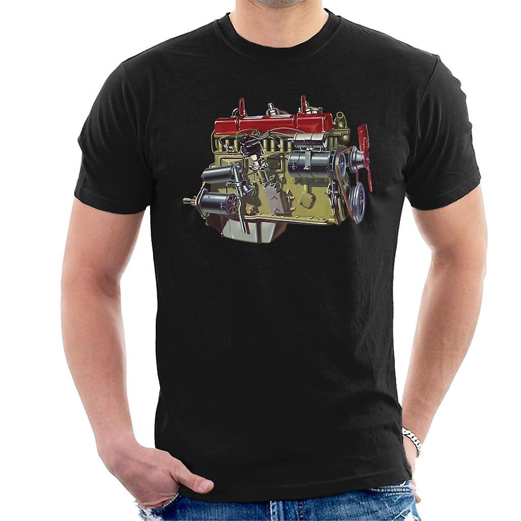 Austin Healey Side View Of Engine British Motor Heritage Men's T-Shirt Black Small