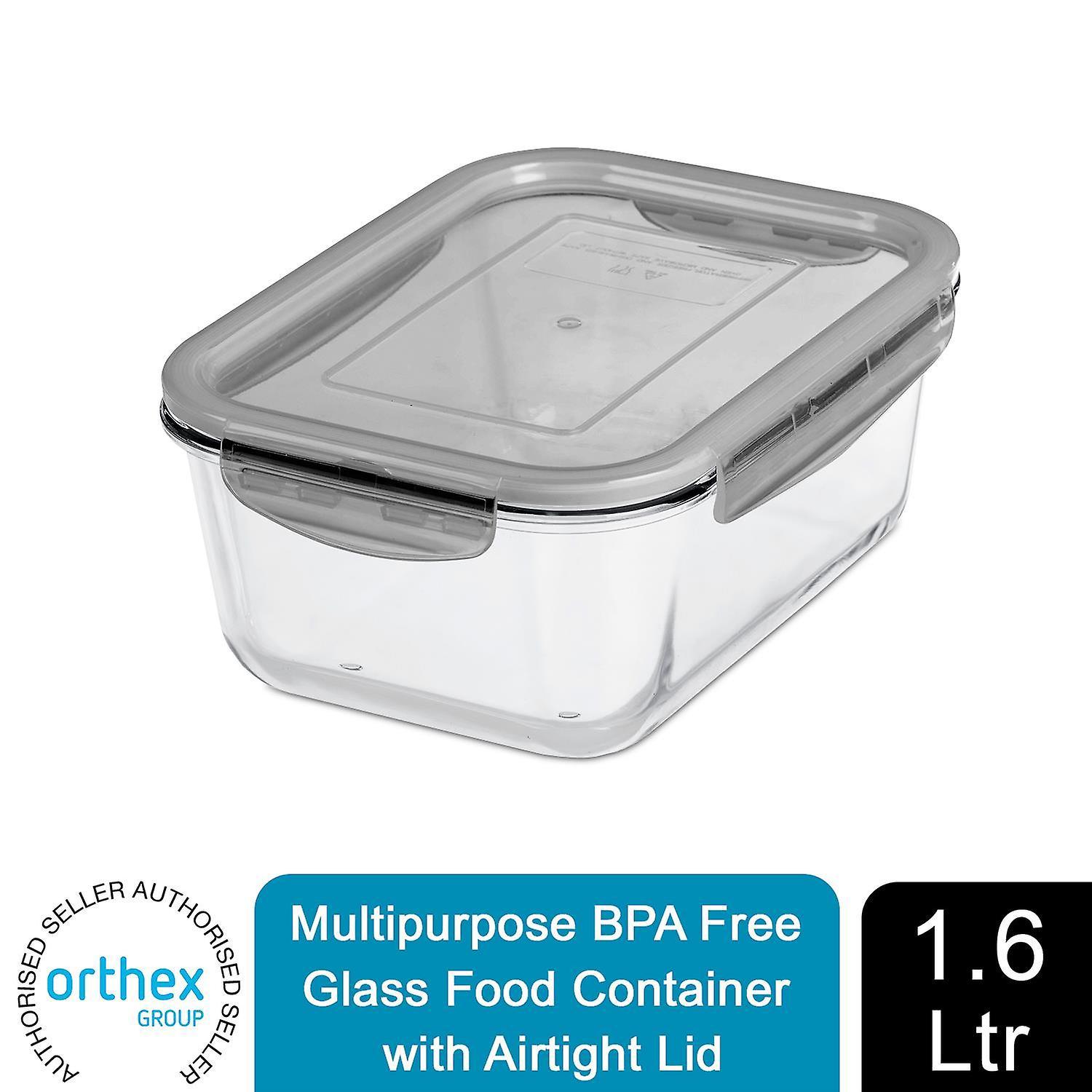 GastroMax Multipurpose BPA Free Glass Food Container With Airtight Lid, 1.6 L