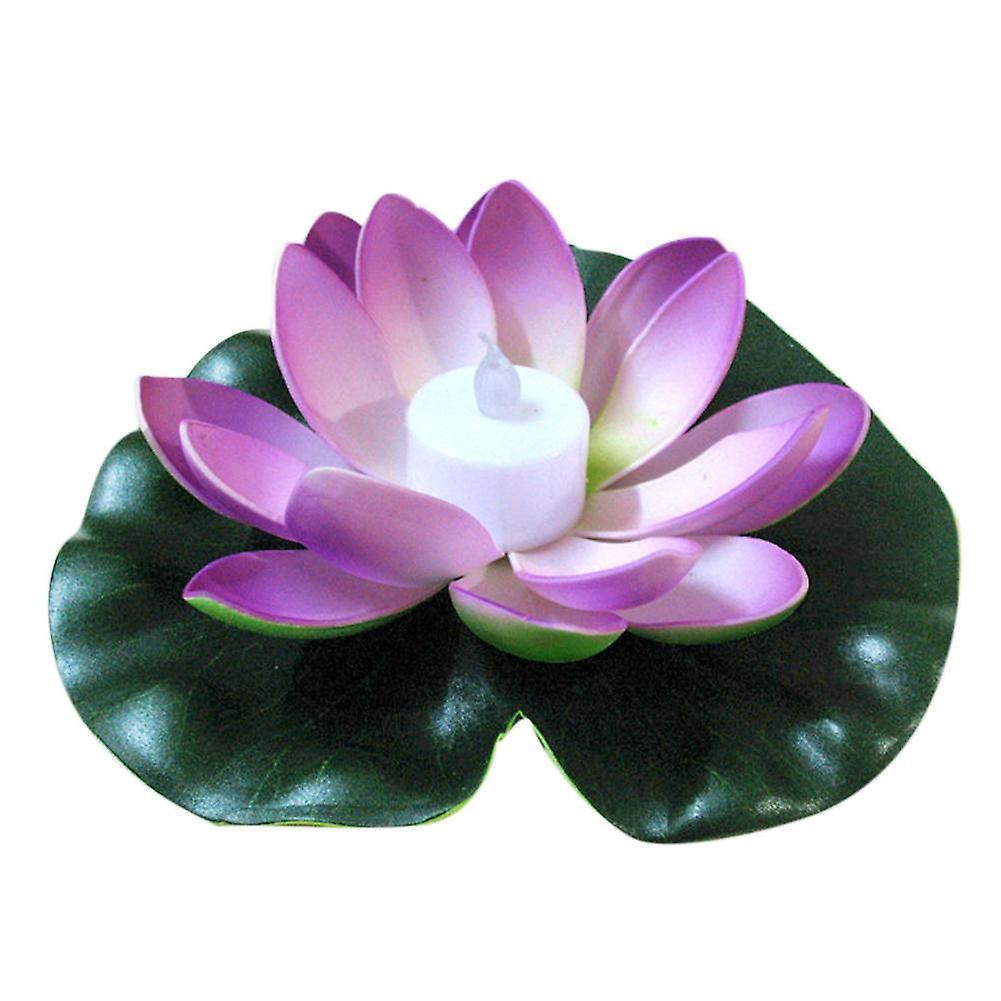 ZHOUBA Artificial Lotus Flower LED Light Swimming Pool Garden Pond Floating Floral Lamp Blue