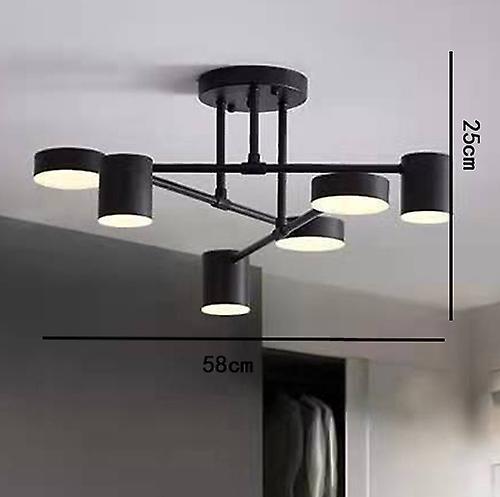 Arysiedder Nordic Ceiling Light Multiple Lamp Base Led  Black/white/gold  For Living Room/dining Room/bedroom Lights  Room Ceiling Lamp 220V 6 head...