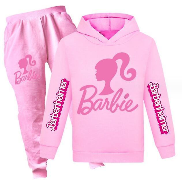 Unbrand Barbie  Girls Fleece Hoodie And Leggings Outfit Set Toddler To Big Kid 170 Pink