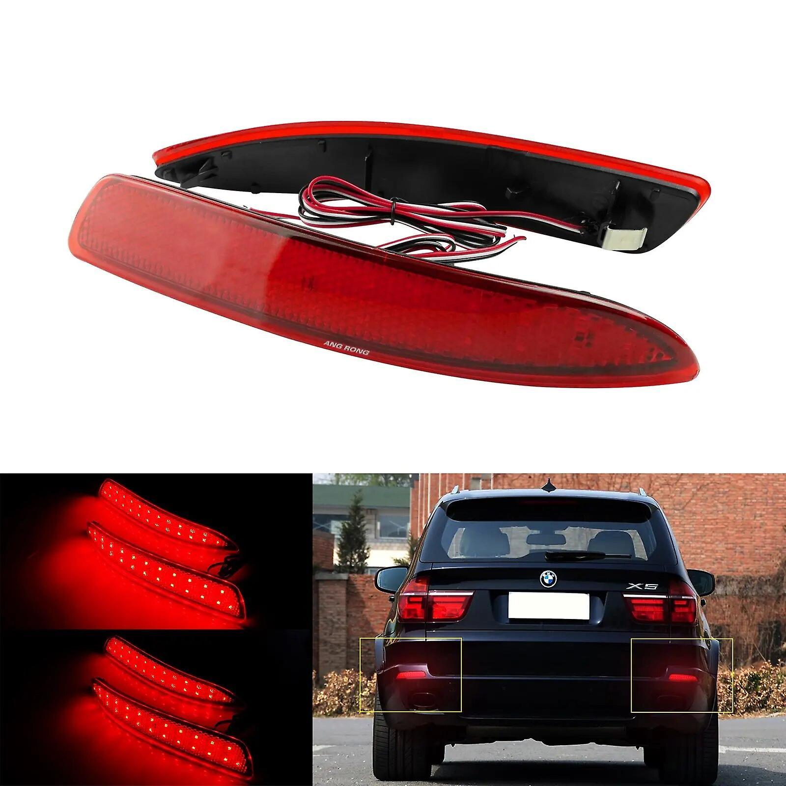 Scitoo 2X Red Lens LED Rear Bumper Reflector Tail Brake Stop Light For BMW X5 E70 M 2006-2013