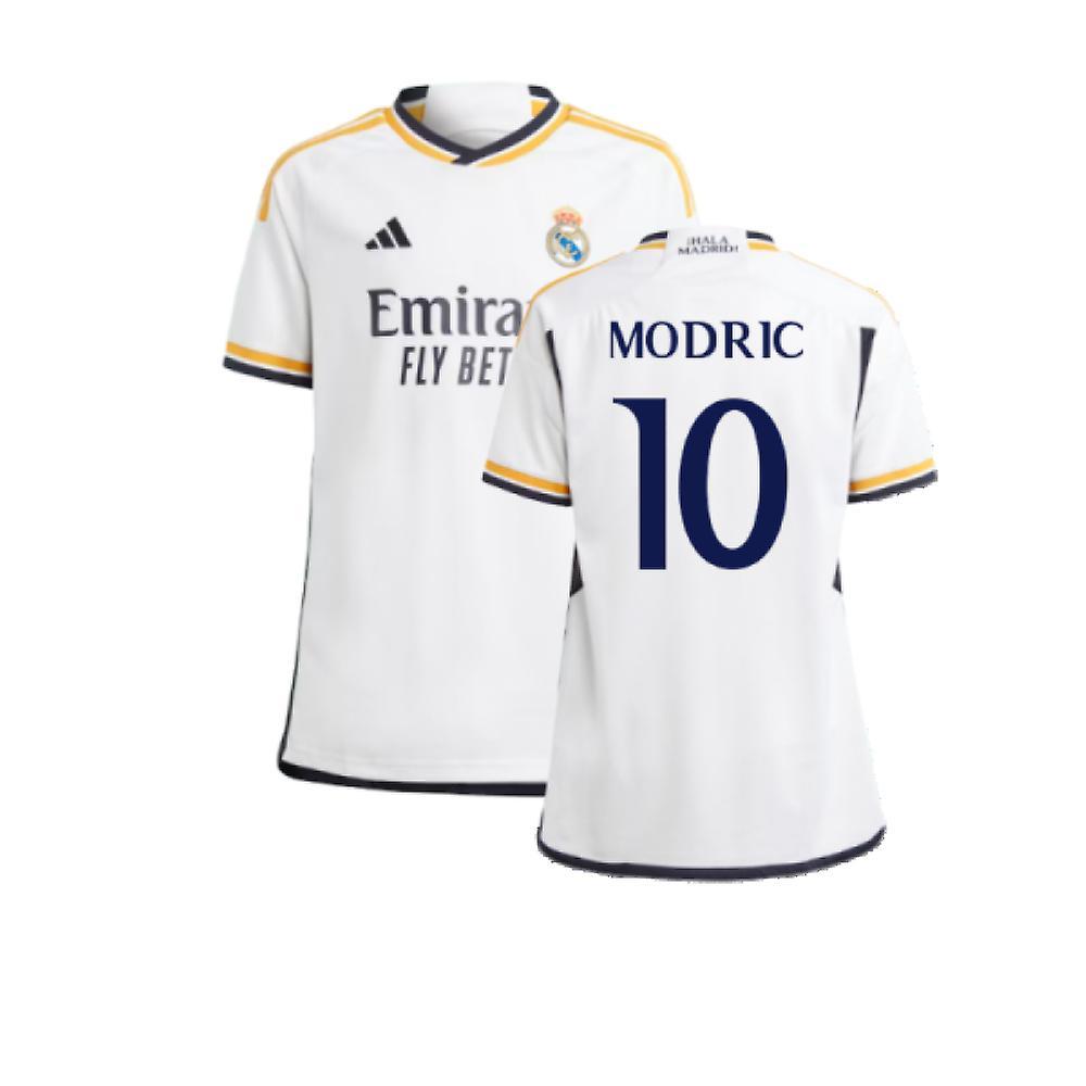 Adidas 2023-2024 Real Madrid Home Shirt (Kids) (Modric 10) White 15/16 Years - 34-36 inch