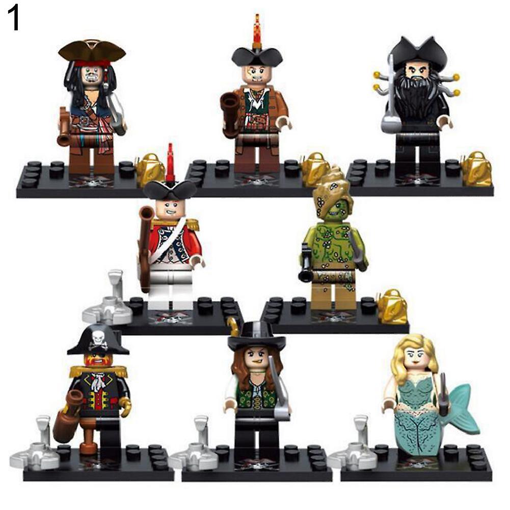 Remorui 8Pcs Pirates of the Caribbean Mini Figures Building Blocks Bricks Children Toys A