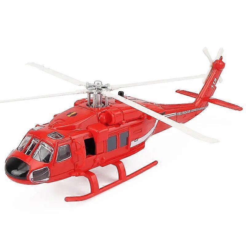 Redkid NEW America Black UH-60 Hawk Utility Helicopter Alloy Airplane Model Simulation Metal Flying Model Toy Sound and Light Kids Gift Red Foam box